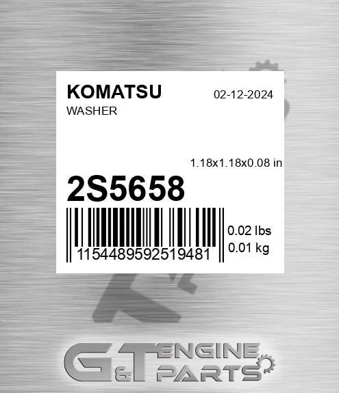 2S5658 KOMATSU Washer