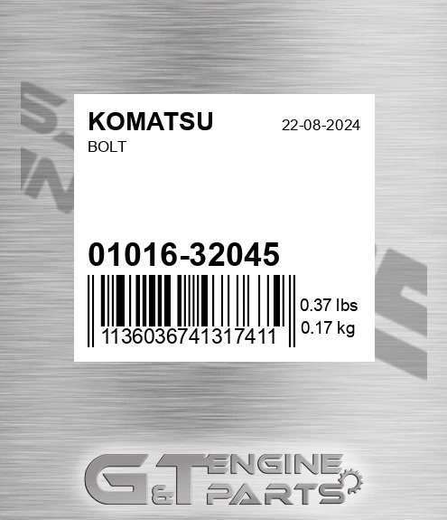 01016-32045 Bolt for KOMATSU