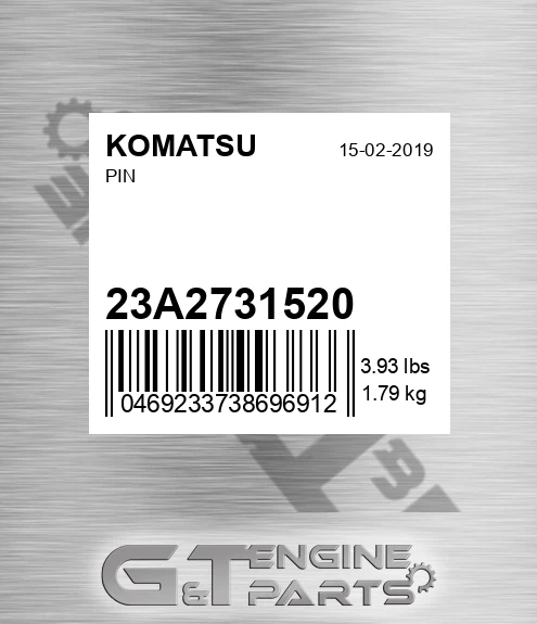 23A-27-31520 Pin for KOMATSU