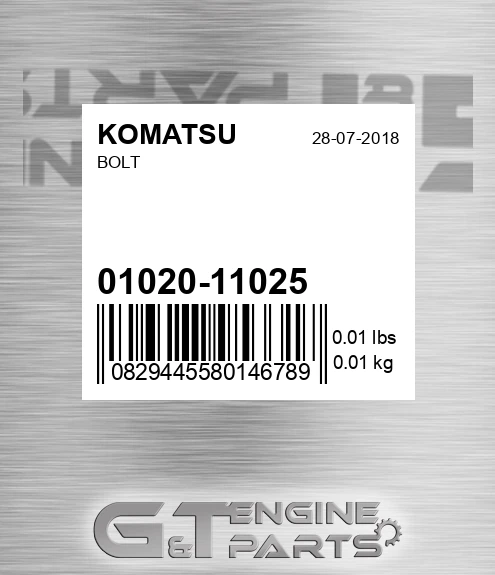 01020-11025 Bolt for KOMATSU