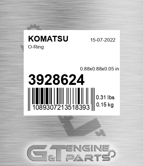3928624 KOMATSU O-ring