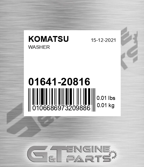 01641-20816 Washer for KOMATSU