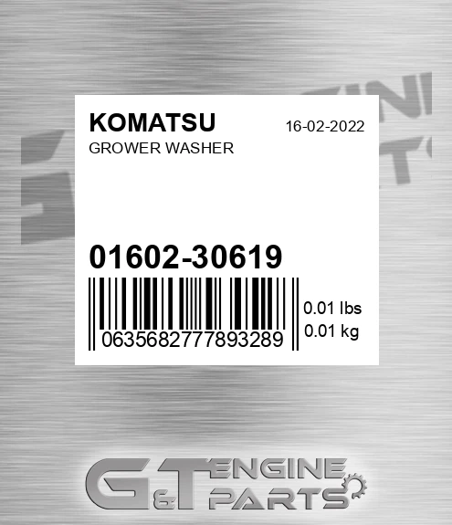 01602-30619 Grower Washer for KOMATSU