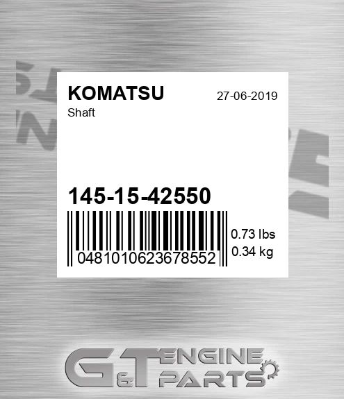 145-15-42550 Shaft for KOMATSU