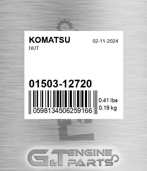 01503-12720 Nut for KOMATSU
