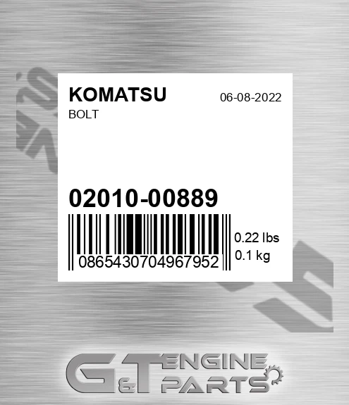 02010-00889 Bolt for KOMATSU
