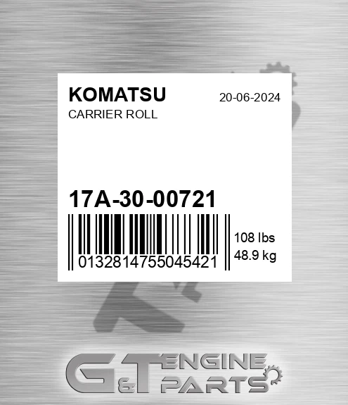 17A-30-00721 Carrier Roll for KOMATSU