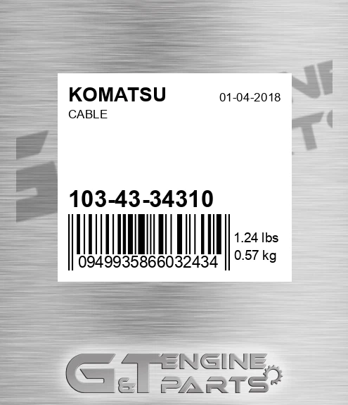 103-43-34310 Cable for KOMATSU