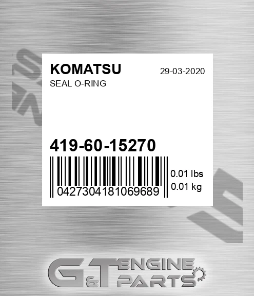 419-60-15270 Seal O-ring for KOMATSU