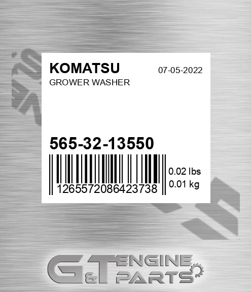 565-32-13550 Grower Washer for KOMATSU