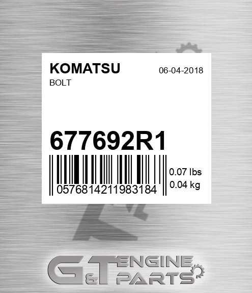677692R1 Bolt