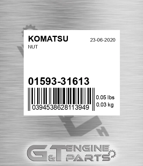 01593-31613 Nut for KOMATSU