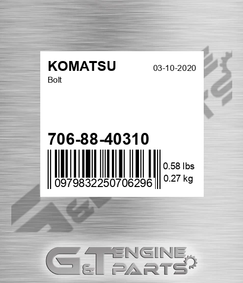 706-88-40310 Bolt