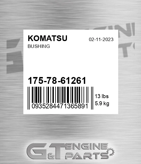 175-78-61261 Bushing for KOMATSU