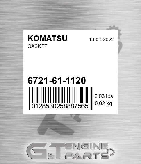 6721-61-1120 Gasket for KOMATSU