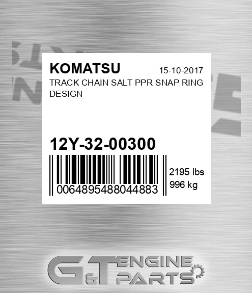 12Y-32-00300 Track Chain Salt Ppr Snap Ring Design for KOMATSU