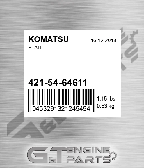 421-54-64611 Plate
