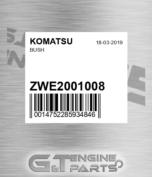 ZWE2001008 KOMATSU Bush