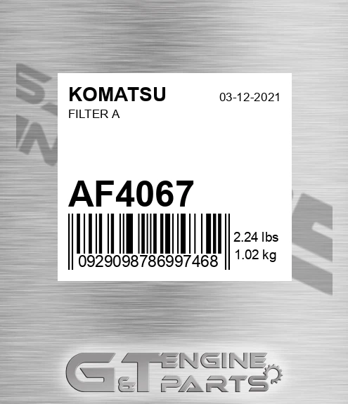 AF4067 KOMATSU Filter A