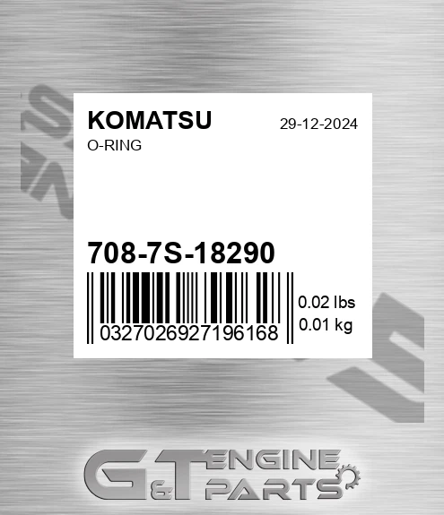 708-7S-18290 O-ring for KOMATSU