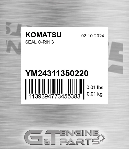 YM24311350220 Seal O-ring for KOMATSU
