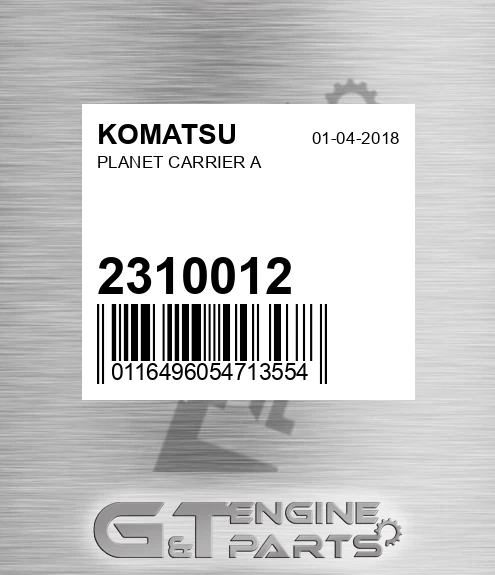 2310012 Planet Carrier A for KOMATSU