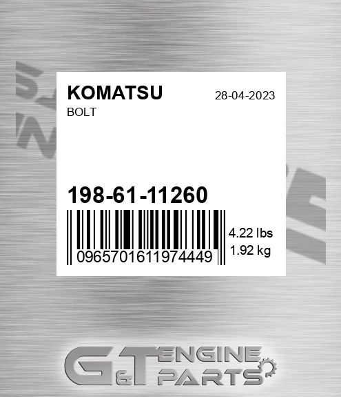 198-61-11260 Bolt for KOMATSU