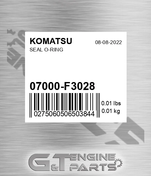 07000-F3028 Seal O-ring for KOMATSU