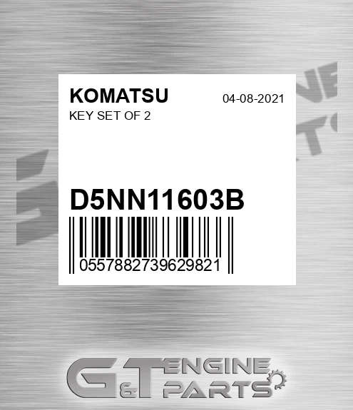 D5NN11603B Key Set Of 2 for KOMATSU