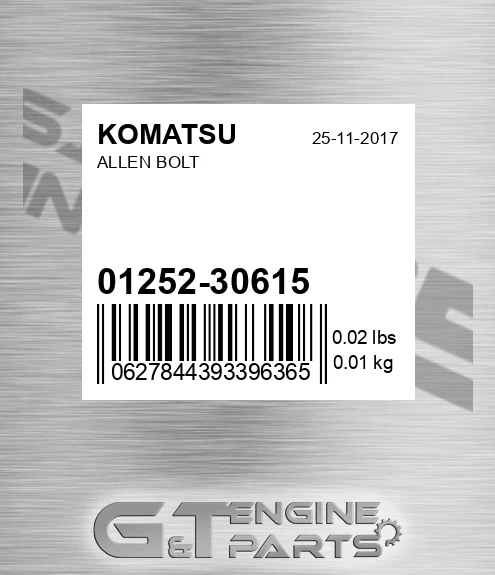 01252-30615 Allen Bolt for KOMATSU