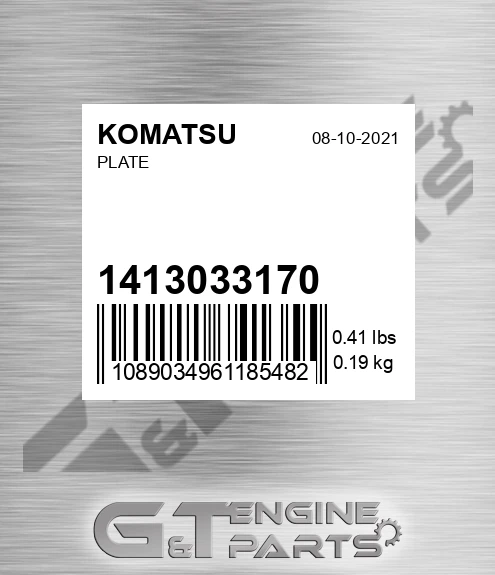 141-30-33170 Plate for KOMATSU