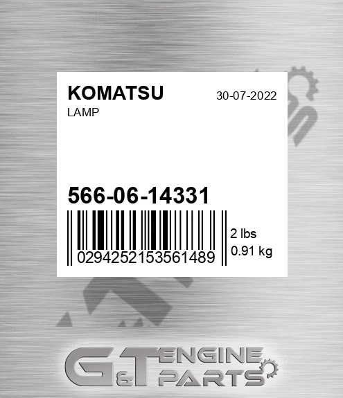566-06-14331 Lamp for KOMATSU
