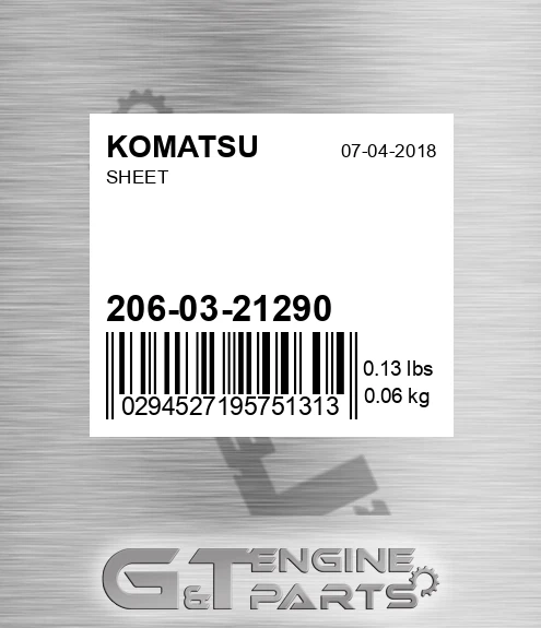 206-03-21290 Sheet