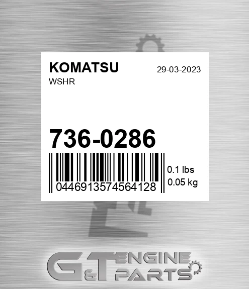 736-0286 Wshr for KOMATSU