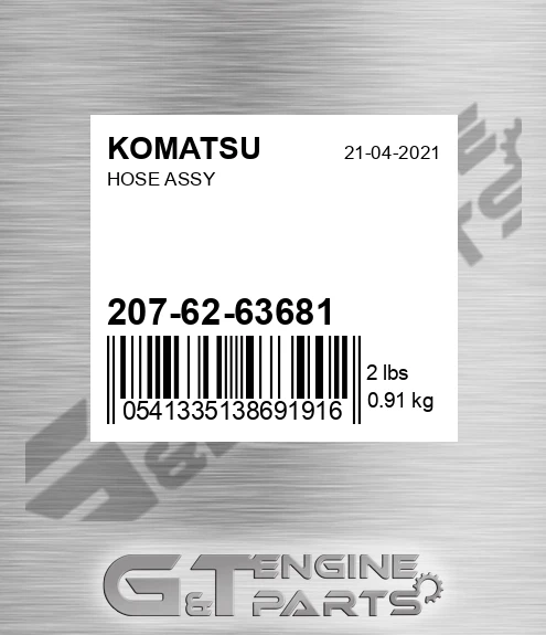 207-62-63681 Hose Assy for KOMATSU