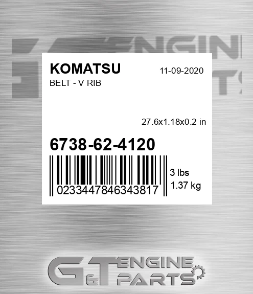 6738-62-4120 Belt - V Rib for KOMATSU