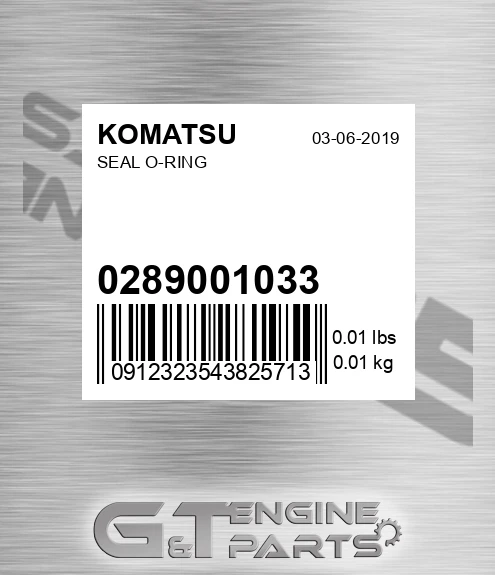 02890-01033 Seal O-ring for KOMATSU