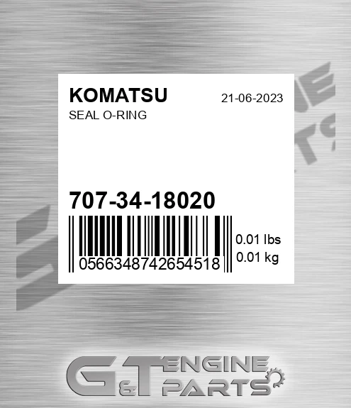 707-34-18020 Seal O-ring for KOMATSU