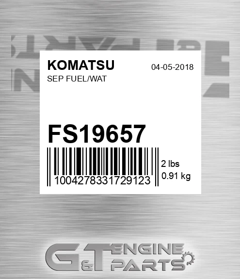 FS19657 Sep Fuel/wat