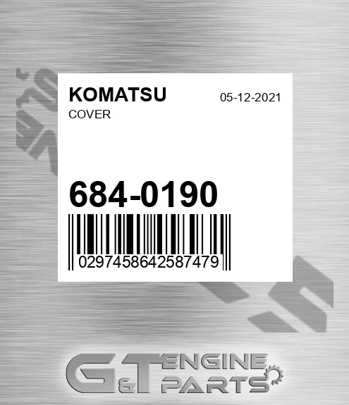 684-0190 Cover for KOMATSU