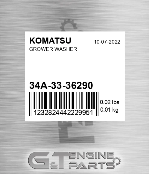 34A-33-36290 Grower Washer for KOMATSU