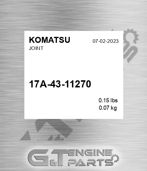 17A-43-11270 Joint for KOMATSU