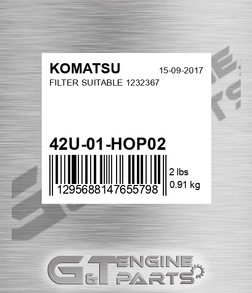 42U01HOP02 Filter Suitable 1232367 for KOMATSU