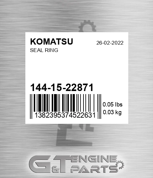 144-15-22871 Seal Ring for KOMATSU