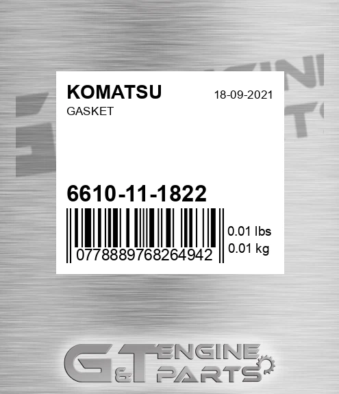 6610-11-1822 Gasket for KOMATSU