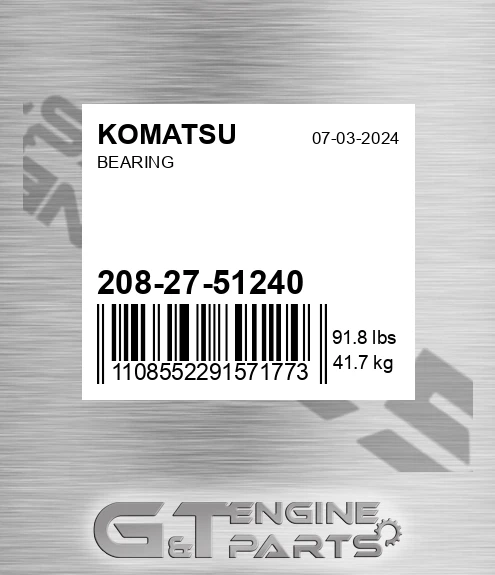 208-27-51240 Bearing for KOMATSU