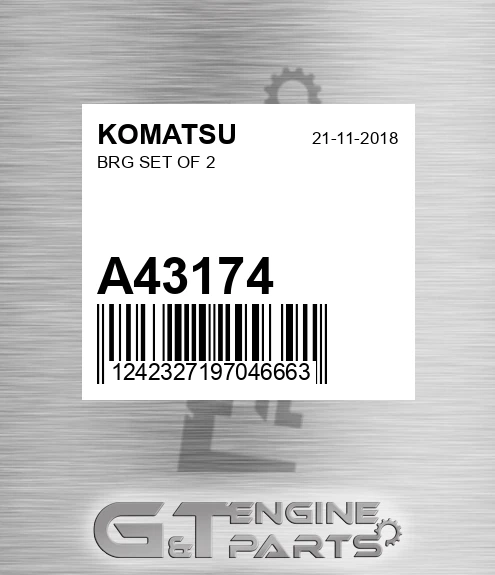A43174 KOMATSU Brg Set Of 2
