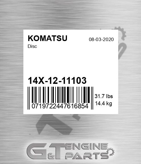 14X-12-11103 Disc for KOMATSU