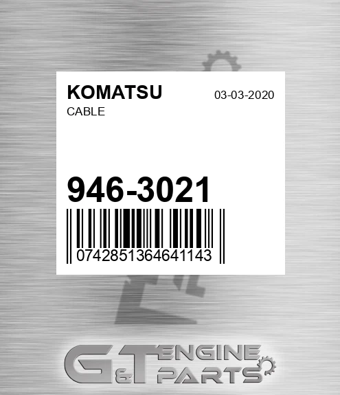 946-3021 Cable for KOMATSU