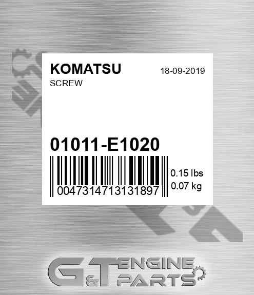 01011-E1020 Screw for KOMATSU
